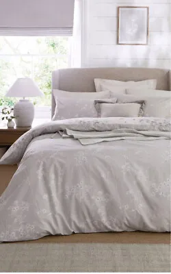 £16 • Buy Next Floral Sprig Grey & White Single Duvet Cover And Pillowcase Set New
