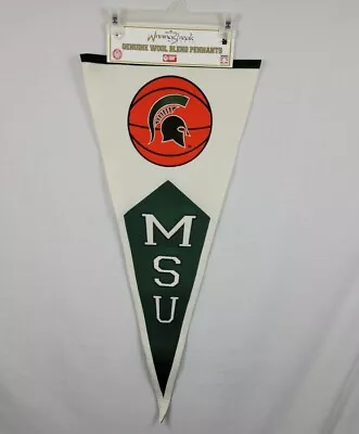 Michigan State Spartans Basketball Embroidered Wool Blend Pennant Flag 40  New • $15.49