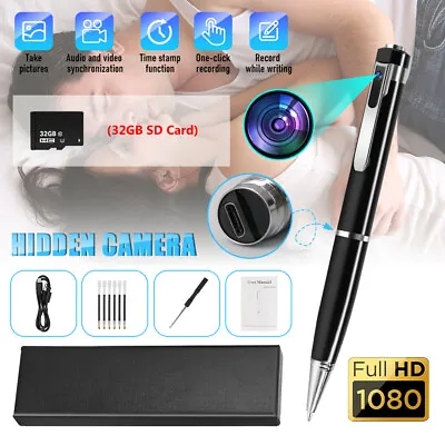 Mini Hidden Camera Pen 1080P HD Video Audio Recorder W/ Clip Portable Nanny Cam • $25.99