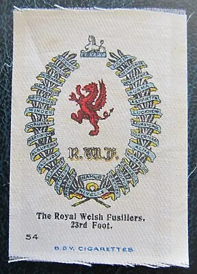 £2.95 • Buy BDV Cigarette Silks Card Ww1 1914 Royal Welsh Fusiliers Military