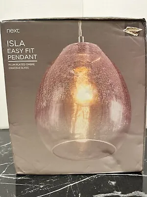 £25 • Buy NEXT Plum Isla Ombre Easy Fit Lampshade Pendant Shade Ceiling Light Glass New