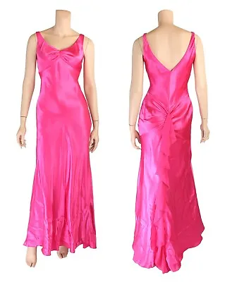 Betsy & Adam Vintage 90s Barbie Pink Satin Gatsby Look  Prom Party Dress Sz 8 • $94.98