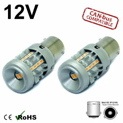 Mk3 Foucs St Rs 11-on Amber Led Indicator Bulbs No Hyperflash Py21w 581 • $30.83