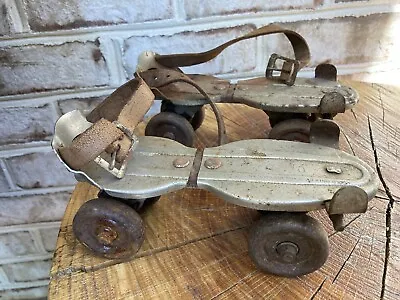 Vintage JC Higgins Sears Roebuck And Co Metal Roller Skates With Leather Straps • $12