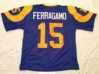 UNSIGNED CUSTOM Sewn Stitched Vince Ferragamo Blue Jersey - M L XL 2XL 3XL • $35.99