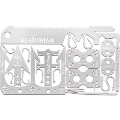 Readyman Enhanced Wilderness Survival Card Camping Hiking Multi-Tool • $12.54