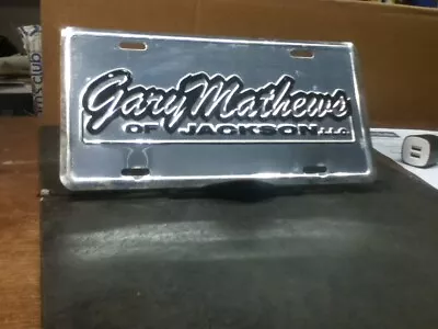 Dealership License Plate Gary Mathews Chrysler Jackson Tenn Vintage Metal • $19.25