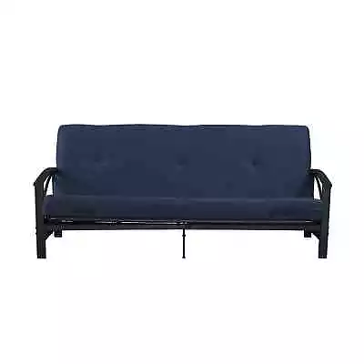 Futon Full Mattress Tufted Sofa Couch Bed Inch Room Guest Spare Sleeper Blue • $139.99