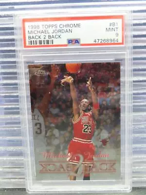 1998-99 Topps Chrome Michael Jordan Back 2 Back #B1 PSA 9 Mint Bulls • $11.47