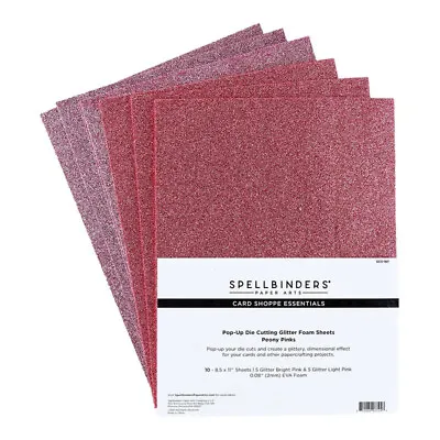 $9.49 • Buy Spellbinders Peony Pinks Pop-Up Die Cutting Glitter Foam Sheets  10pc