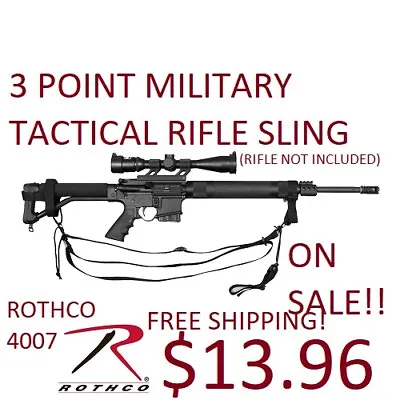 Tactical Rifle Sling 3 Point ROTHCO 4007 Military   • $13.96