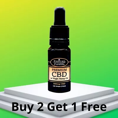 CBD OIL DROPS 500mg CBD (5%) Oral Full Spectrum Premium Hemp 10ML • £12.95