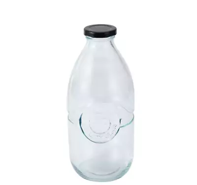 Badge Glass Bottle 1 Litre With Lid Badge Design Clear • $4.28