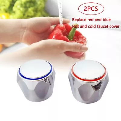 £4.70 • Buy 2x Hot & Cold Tap Top Head Faucet Cover Chrome Plated Kitchen Replacement Set