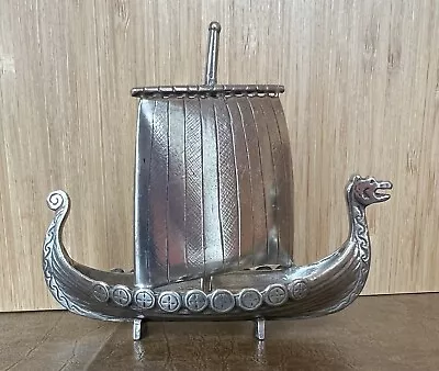 Havstad Tinn Viking Ship Pewter Decor Made In Norway Souvenir  • $26