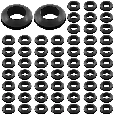 60 Pcs 1/2  Rubber Grommets Black Rubber Hole Grommet For Wires Firewall Cabl • $14.11