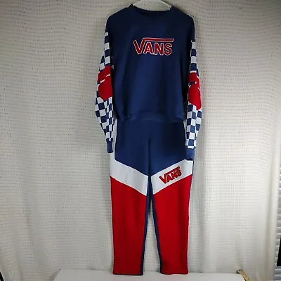Vans BMX Sweats Womens Colorblock Red White Blue Size L /Pants M/Top Jogger • $59