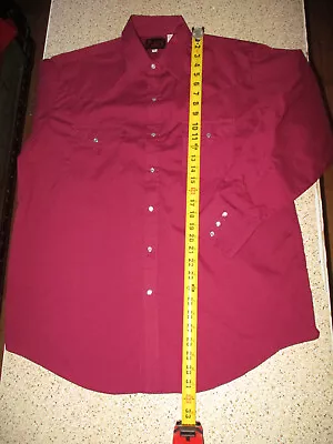 New. Men's Sz. L. Plains Western Wear Shirt. Maroon / Wine • $7