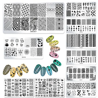 Nail Stamping Plates Stencil Template Stamping Gel Polish Manicure Nail Design • $12