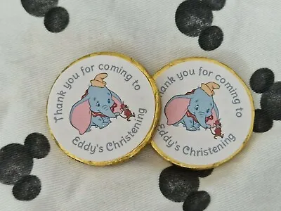 £44.99 • Buy Personalised Chocolate Coins Birthday Party Favour Christening Baptism Dumbo