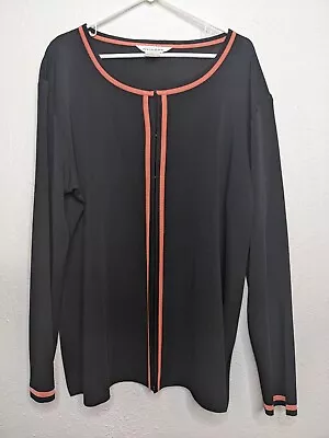 Exclusively Misook Woman Size 3X Black Pink Cardigan Plus Size Work • $49.91