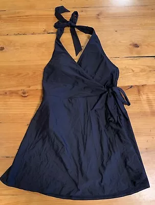 J.Crew $128 V-Neck Halter Swim Dress Black Size 6 L2583 • $34.99