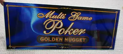 Vintage Golden Nugget Video Poker Slot Machine Glass 23.5x9 Inch 2004 Blue #10 • $19.89