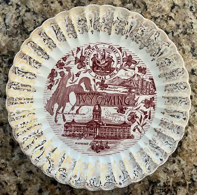 Wyoming U.S. Souvenir 10  Vintage Collector Plate Showing State Capital & Seal • $10