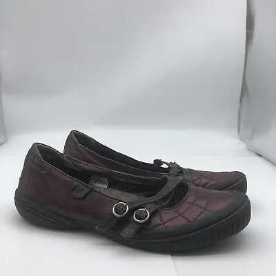 Merrell Womens Zodiac Leather Dark Plum Slip On Mary Jane Flat US Size 10 • $20.29