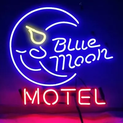 Blue Moon Motel Acrylic Neon Sign 20 X16  Light Lamp Decor Room Pub Collection • $134.89