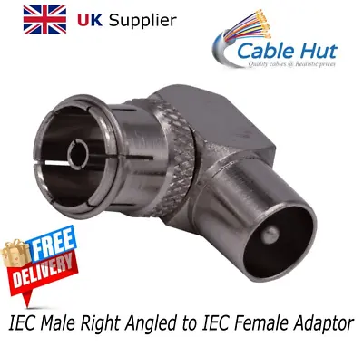 £2.99 • Buy Right Angle 90 Degree TV Aerial Cable Connector Female Socket To Male Coax Plug