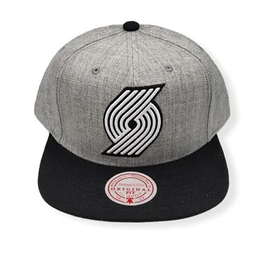 $34.99 • Buy Mitchell & Ness Portland Trail Blazers Grey Black Pop Adjustable Snapback Hat