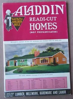 1952 Aladdin Readi-Cut 47 Homes Catalog Mid Century MCM Manufactured House Color • $30