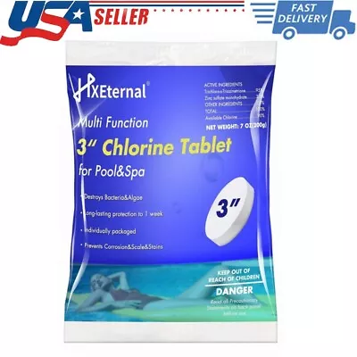 HXEternal 3 Inch Swimming Pool Chlorine Tablets Clean Floating Tabs Chemical 7oz • $9.99