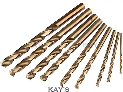 £0.99 • Buy Hss Gold Cobalt Jobber Drill Bits - For Drilling Stainless Steel & Hard Metals