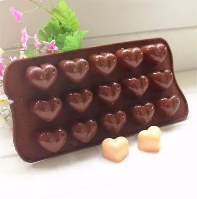 15 Love Hearts Silicone Mould Chocolate Fondant Jelly Ice Cube Mold • £1.99