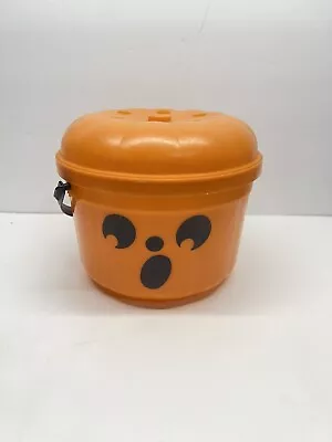 Vintage 1986 McDonald's McBoo Halloween Pumpkin Pail Bucket W/ Lid • $14.99