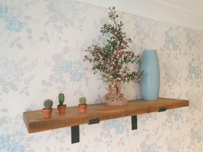 £84.99 • Buy Reclaimed Rustic Industrial Wooden Scaffold Board Shelves With Brackets