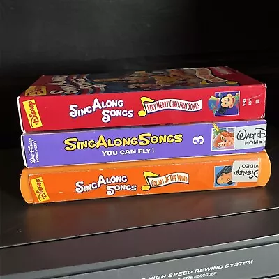 Disney Sing Along Songs VHS Lot (3) You Can Fly Colors Of The Wind & Christmas • $18