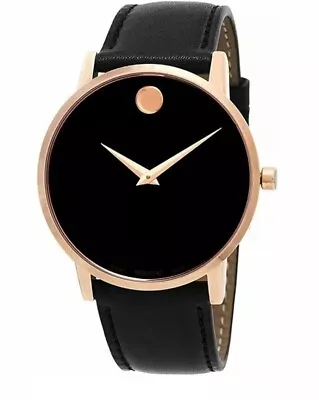 Brand New Movado Men’s Museum Classic Rose Gold Black Dial Watch 0607315 • $345