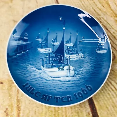 Vintage 1966 B&G Copenhagen Porcelain Christmas Plate Jul 1966 Sailboats • $6.22