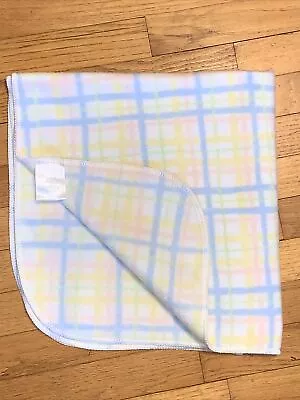 Martha Stewart Everyday Pink Blue Yellow Green Pastel Plaid Baby Blanket/Lovey • $49.89