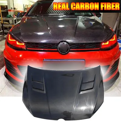 REAL CARBON Engine Hood Bonnet Lid Cover For VW Golf 7 VII MK7 /R/GTI 2014-2017 • $1399