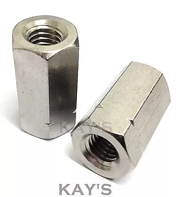 £2.86 • Buy Threaded Rod Connecting Nuts Allthread Bar Hexagon Connectors A2 Stainless Steel