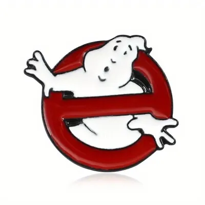 Ghostbusters Ghost Pin Badge Comedy Horror Movie Brooch Red Metal Enamel • £2.25