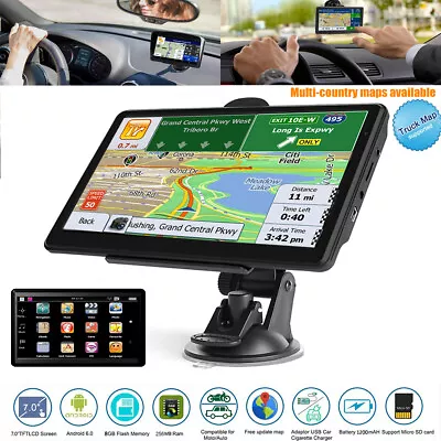 7'' Car Truck Sat Nav GPS Navigation 8GB Free Lifetime UK&EU Maps Touch Screen • £41.99