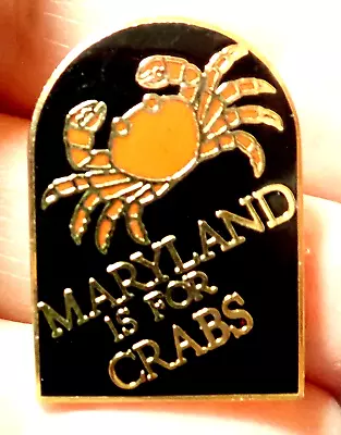 Beautiful Vintage Pin Badge Cloisonne Usa  Maryland Is For Crabs  • $7.95