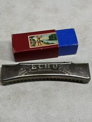 M.  Hohner ECHO Antique Harmonica Key C Grand Prix 1893 1926 1927 1937 Half Box • $19.99