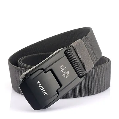 Men Tactical Belt Elastic Belt Strong Nylon Alloy Quick Release Buckle Stretch • $13.29