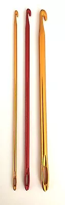 £4.45 • Buy Set Of 3 Aluminium Crochet Hooks With Needle Eyes.  UK Seller